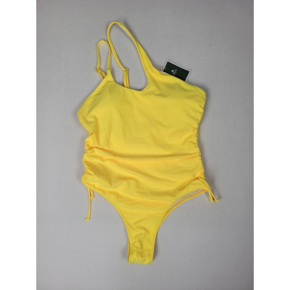 Eomenie Womens One Piece Swimsuit Strappy Sides Irregular Strap Top XL